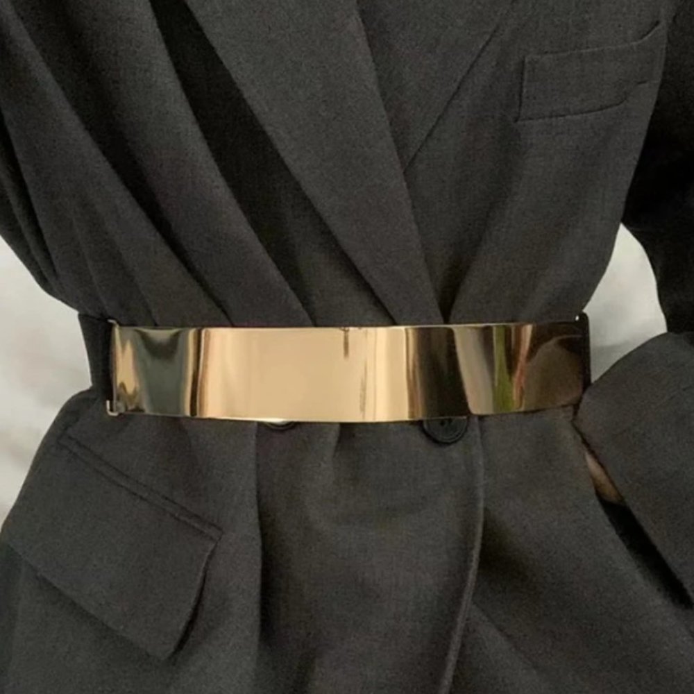 Gold Plate Front Elastic Belt
